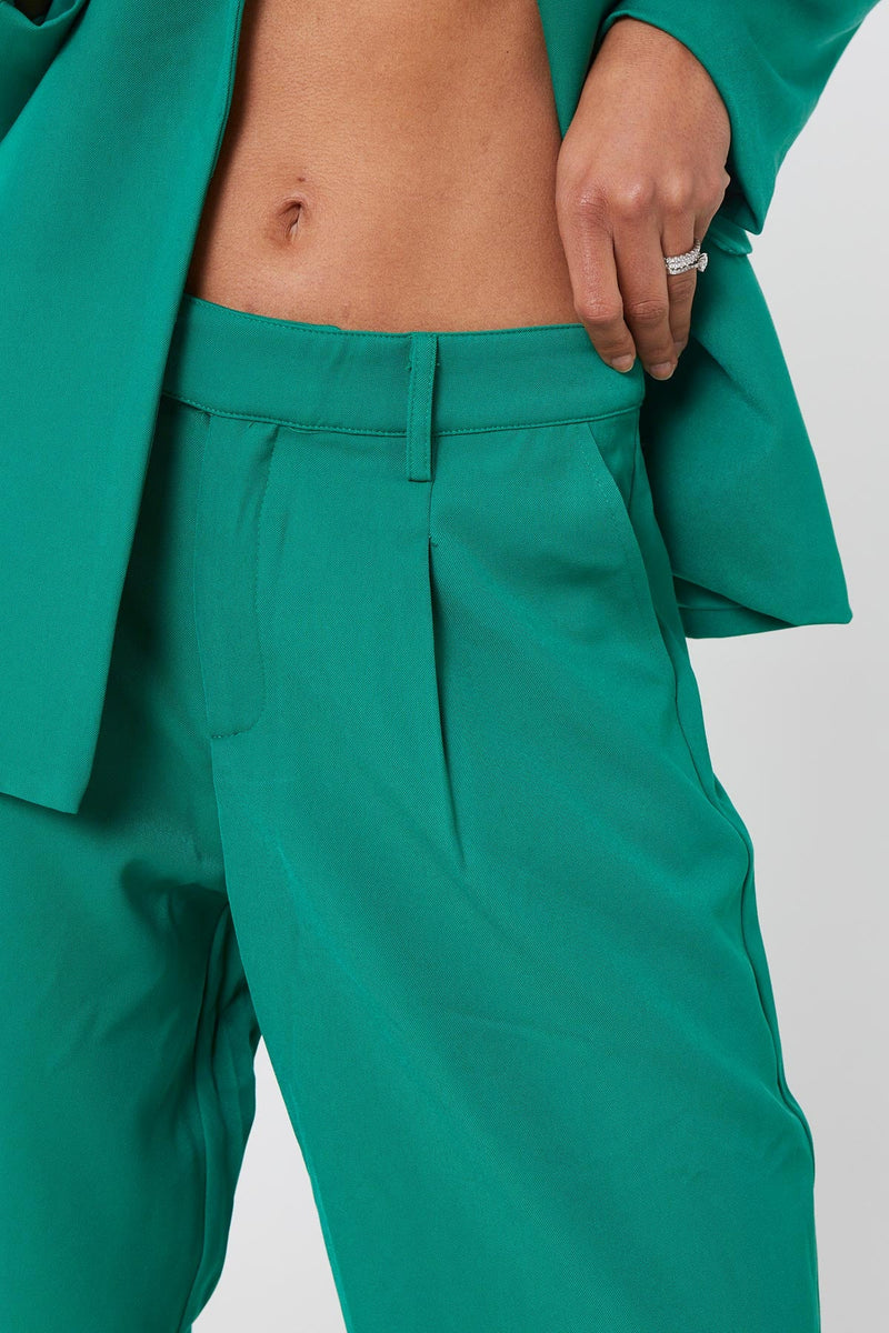 Green Boxy Dad Trouser
