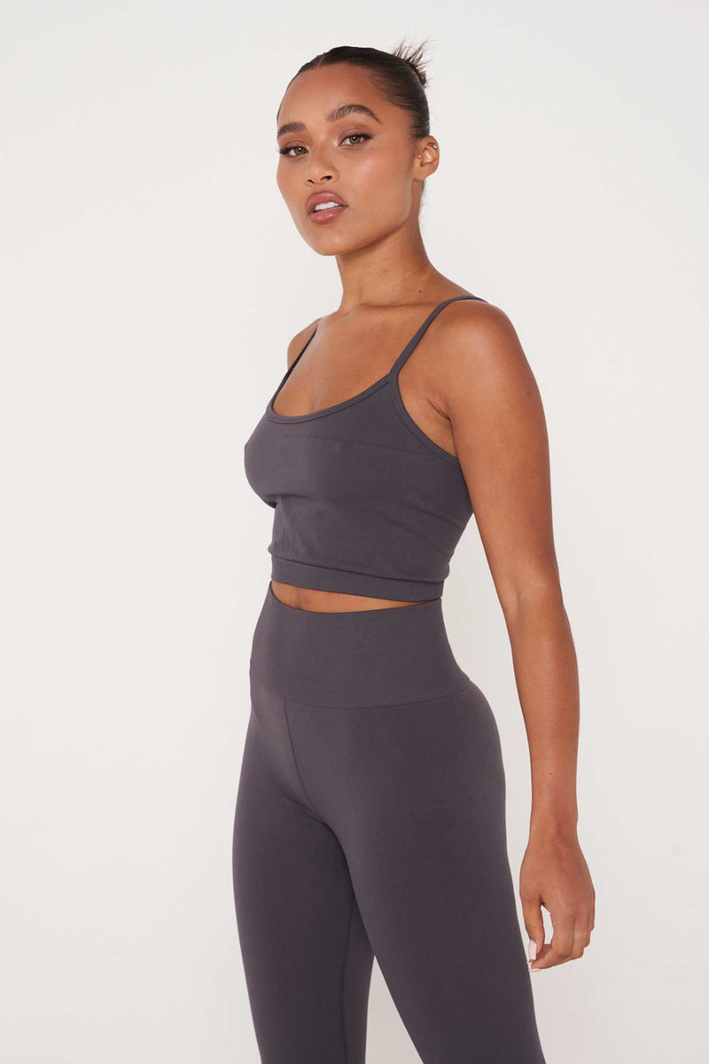 Slate Recycled Square Scoop Crop Top