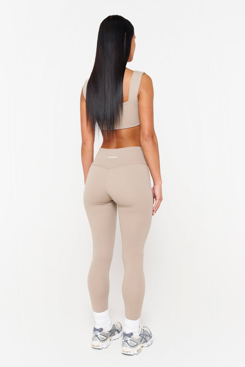Mocha Recycled Square Neck Crop Top