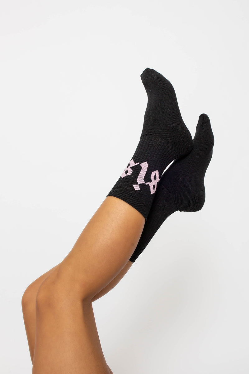 Black Pink SIS Socks