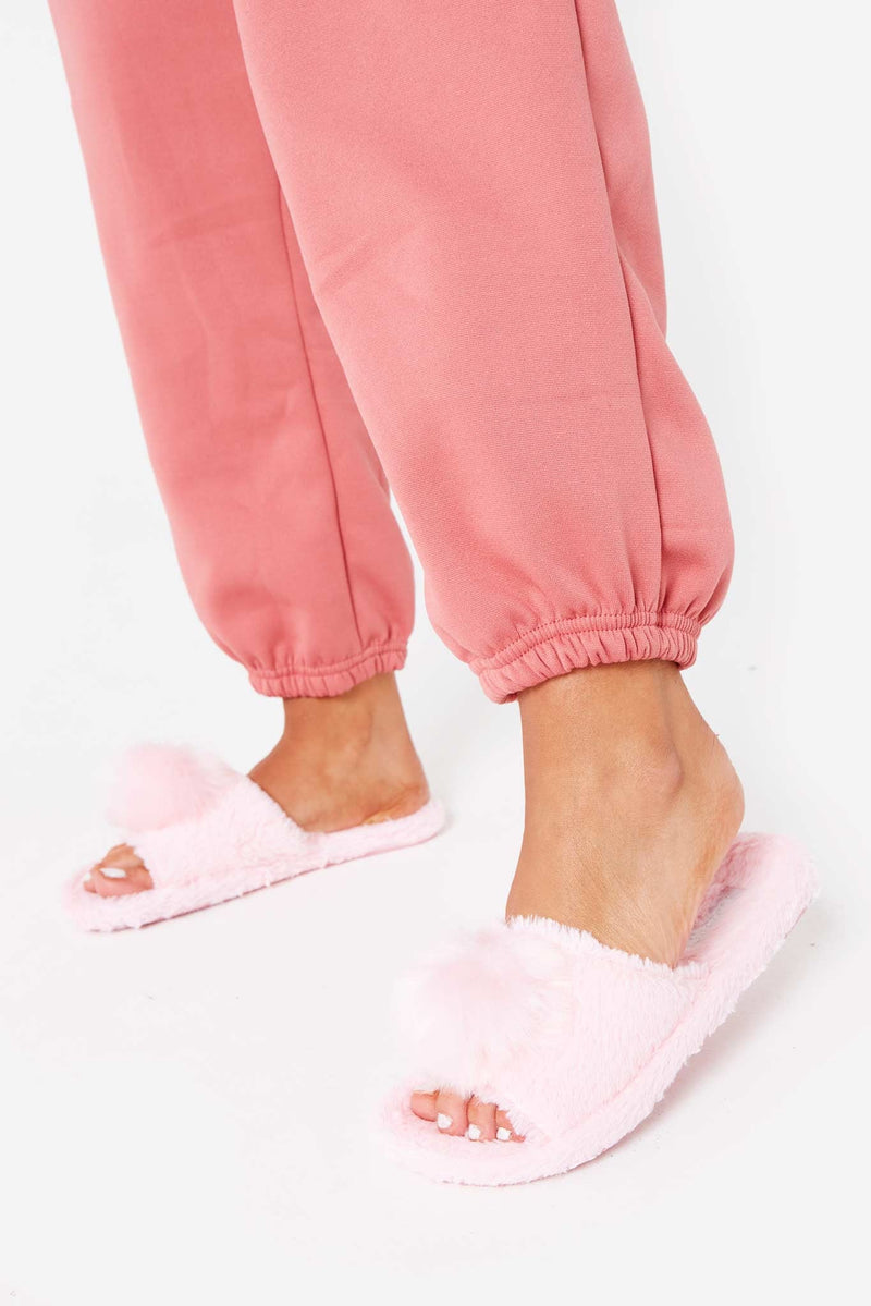 Pink Fluffy Bobble Sliders