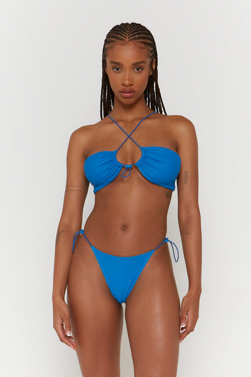 Blue Bungee Toggle Bikini Top
